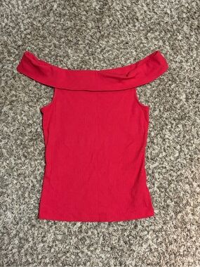 Old Navy Red Off-the-Shoulder Ribbed Camisole
